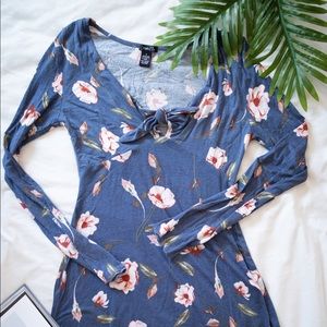 Floral Long Sleeve Lightweight Dress